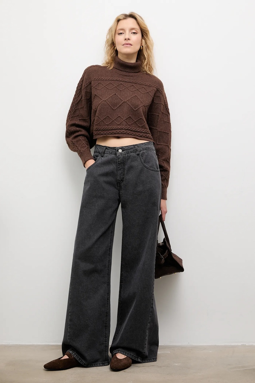 Свитер с кашемиром Answear.LAB цвет коричневый тёплое с гольфом