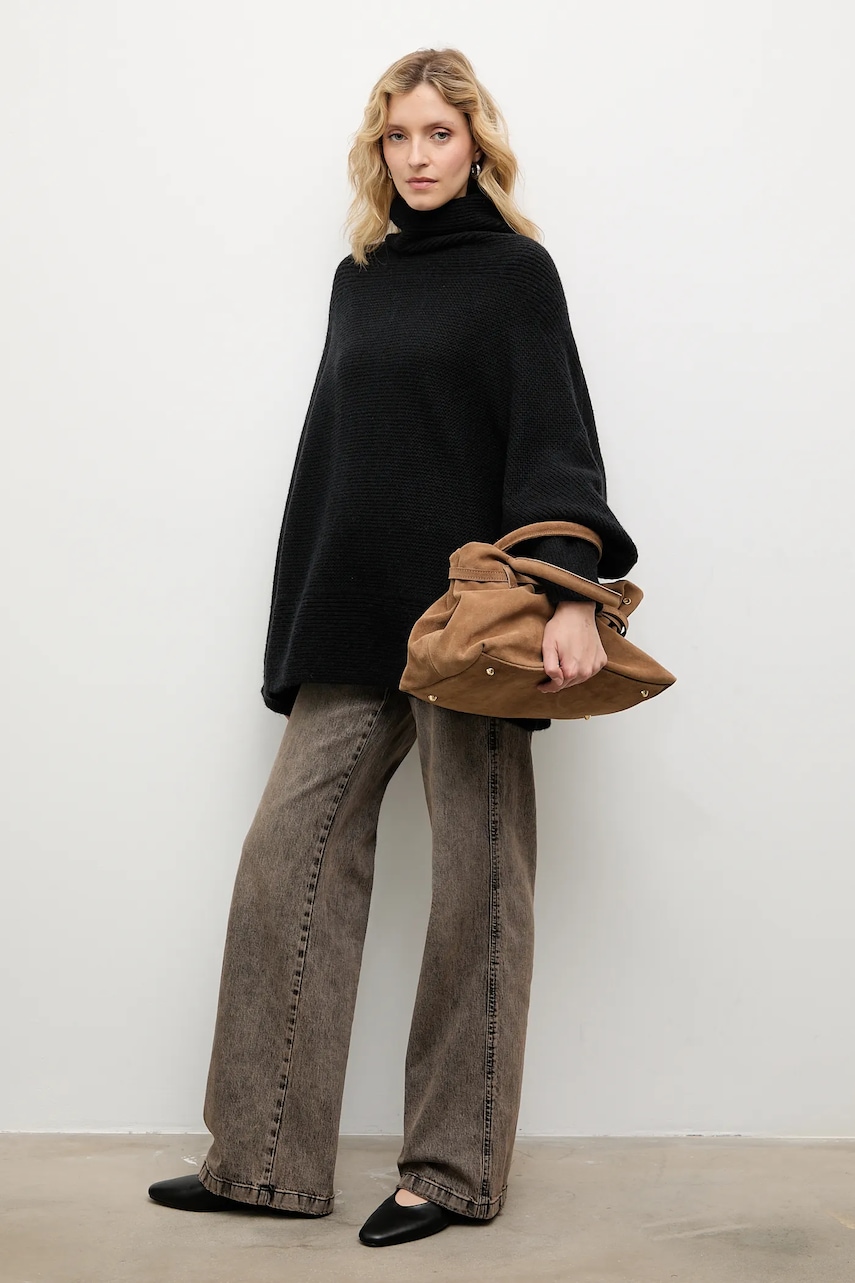 Answear.LAB pulover de cașmir culoarea negru, cu guler