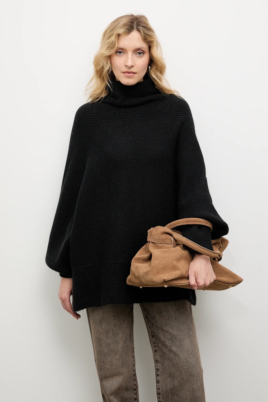 Свитер с кашемиром Answear.LAB цвет чёрный с гольфом