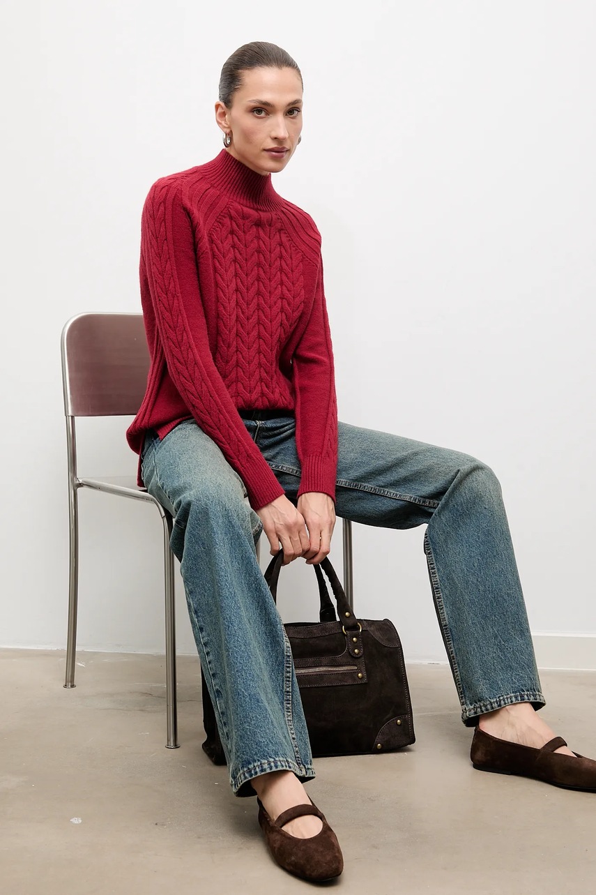 Свитер с кашемиром Answear.LAB цвет красный с полугольфом