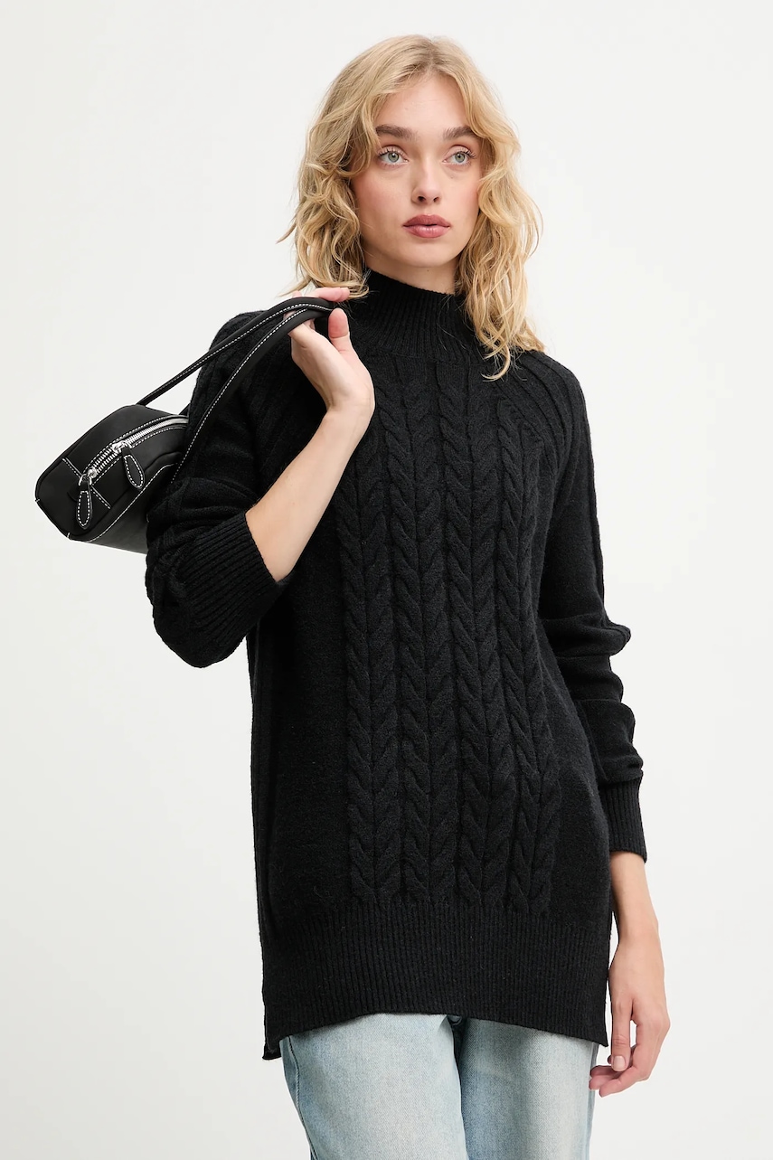 Answear.LAB pulover de cașmir culoarea negru, cu turtleneck
