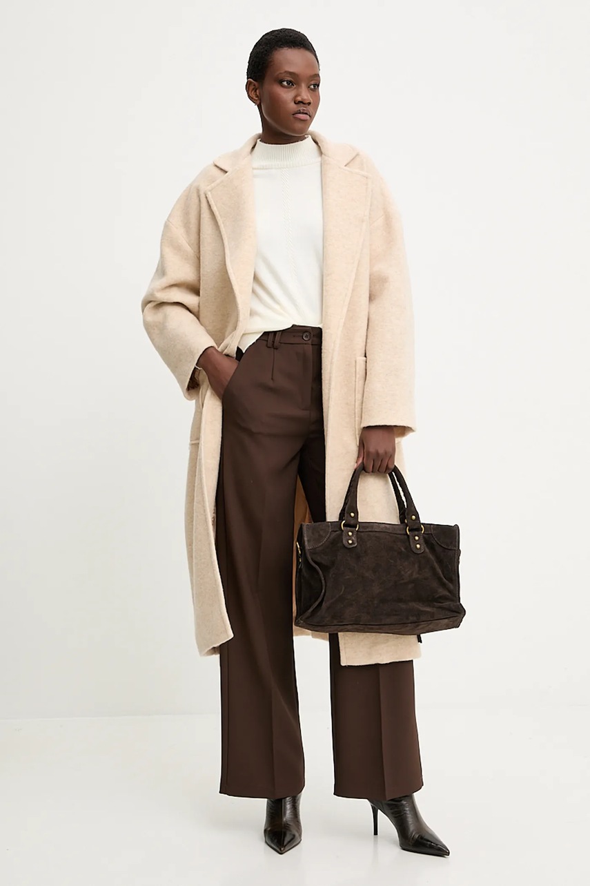 Свитер с кашемиром Answear.LAB цвет бежевый лёгкое с гольфом