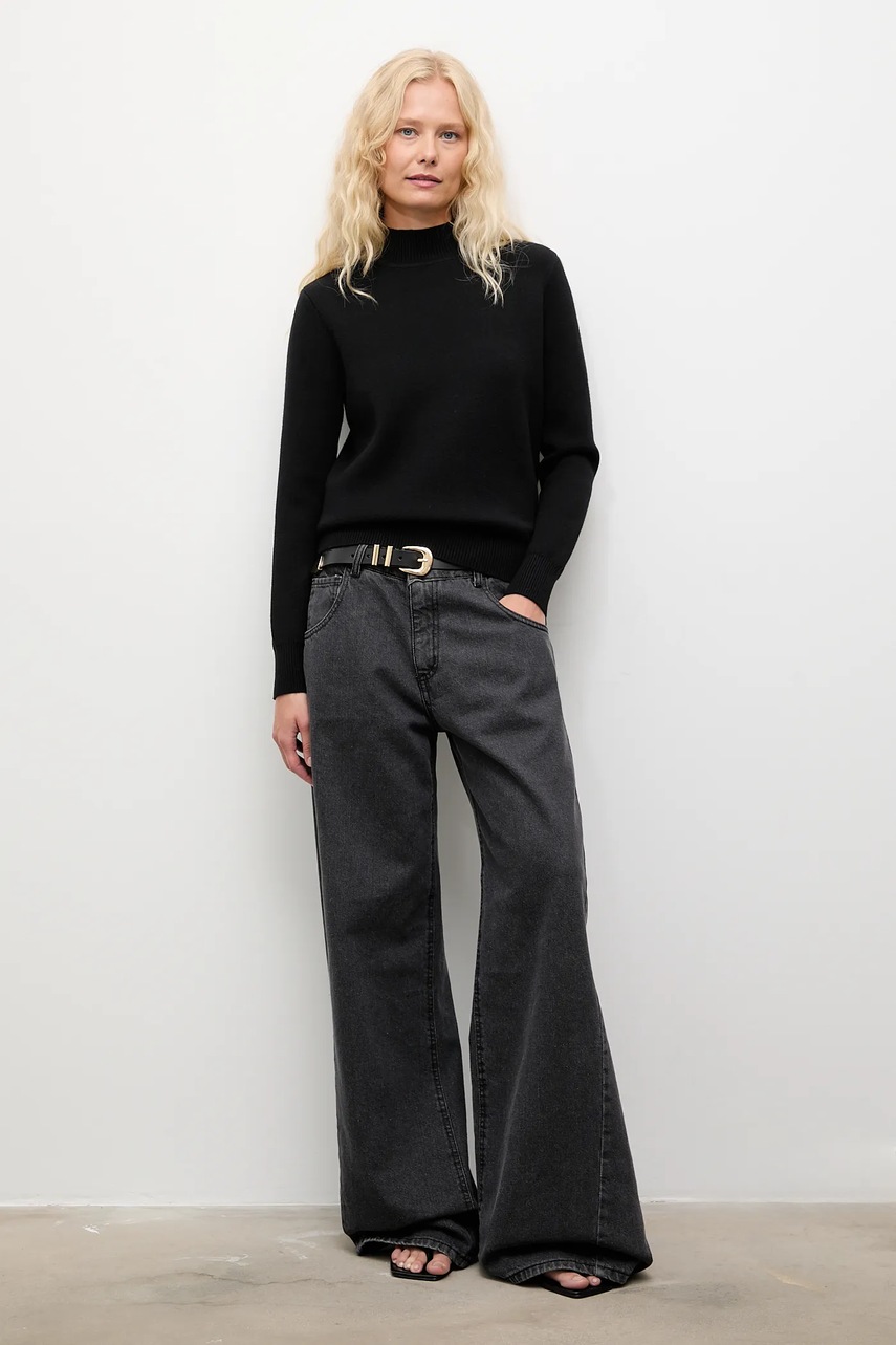 Свитер с кашемиром Answear.LAB цвет чёрный с полугольфом