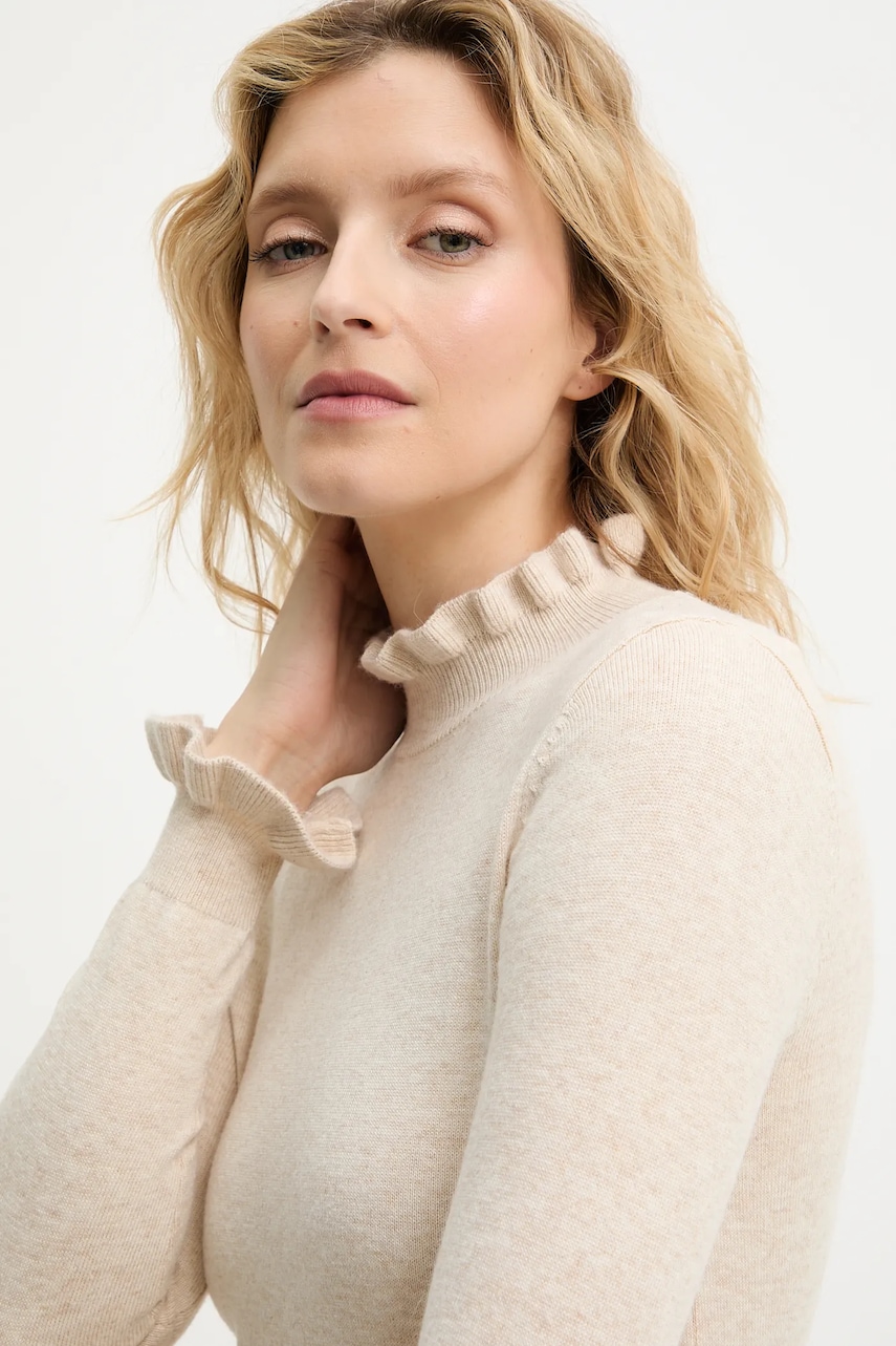Answear.LAB pulover de cașmir culoarea bej, light, cu turtleneck