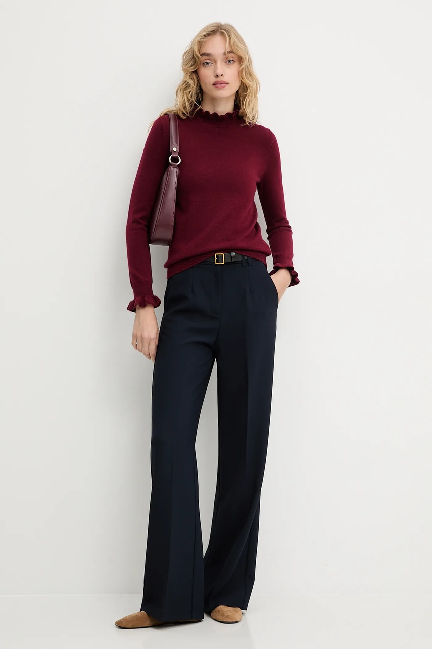 Свитер с кашемиром Answear.LAB цвет бордовый лёгкое с полугольфом