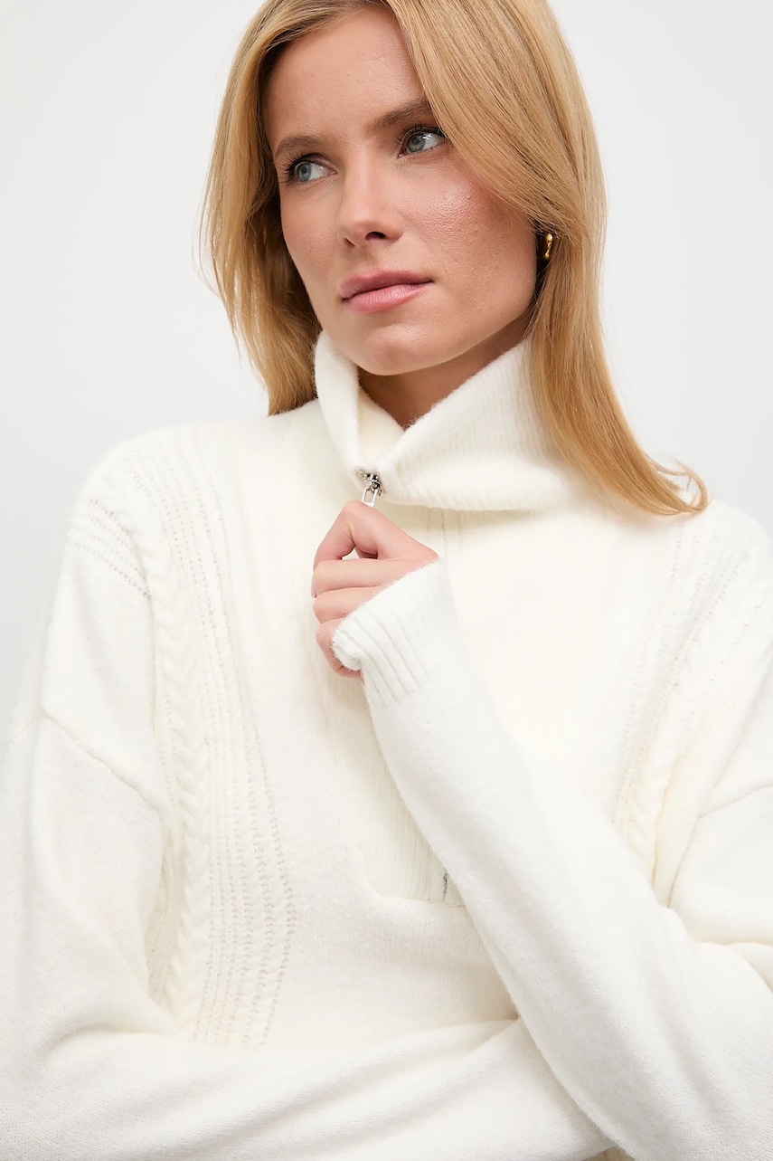 Answear.LAB pulover de cașmir culoarea bej, cu guler