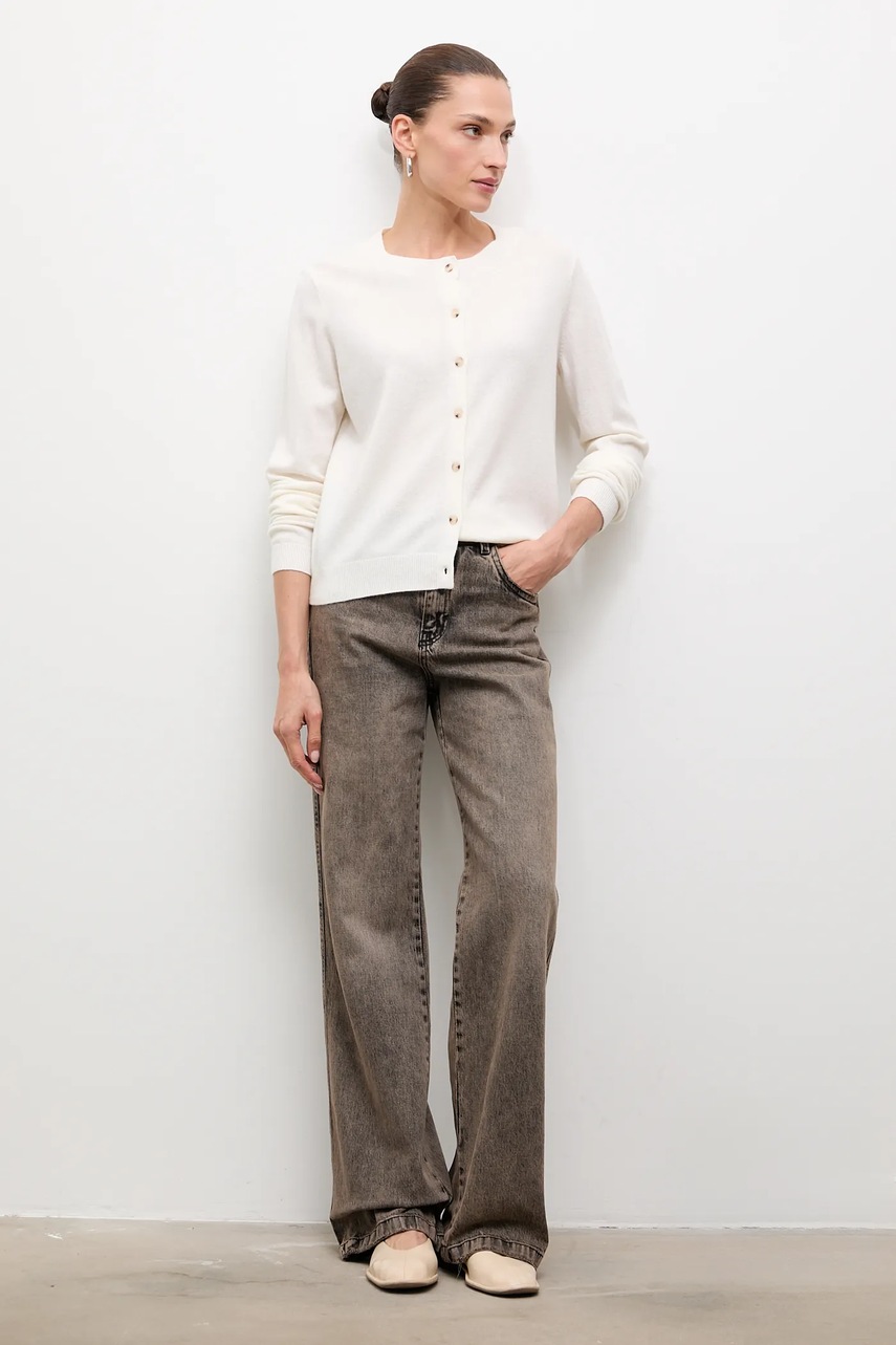 Кардиган из мериносовой шерсти Answear.LAB цвет бежевый лёгкий