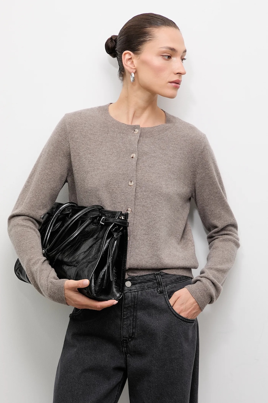 Answear.LAB cardigan din lana culoarea maro, light