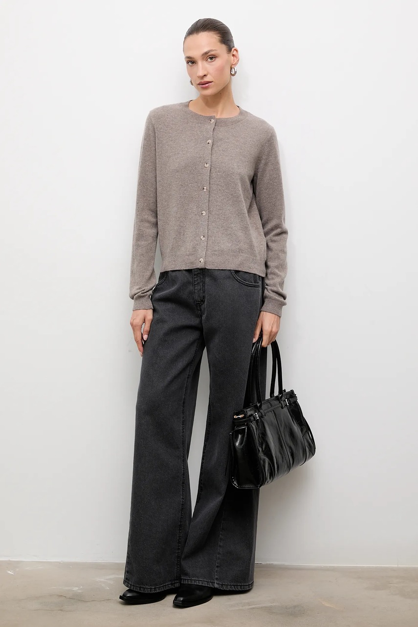 Кардиган из мериносовой шерсти Answear.LAB цвет коричневый лёгкий