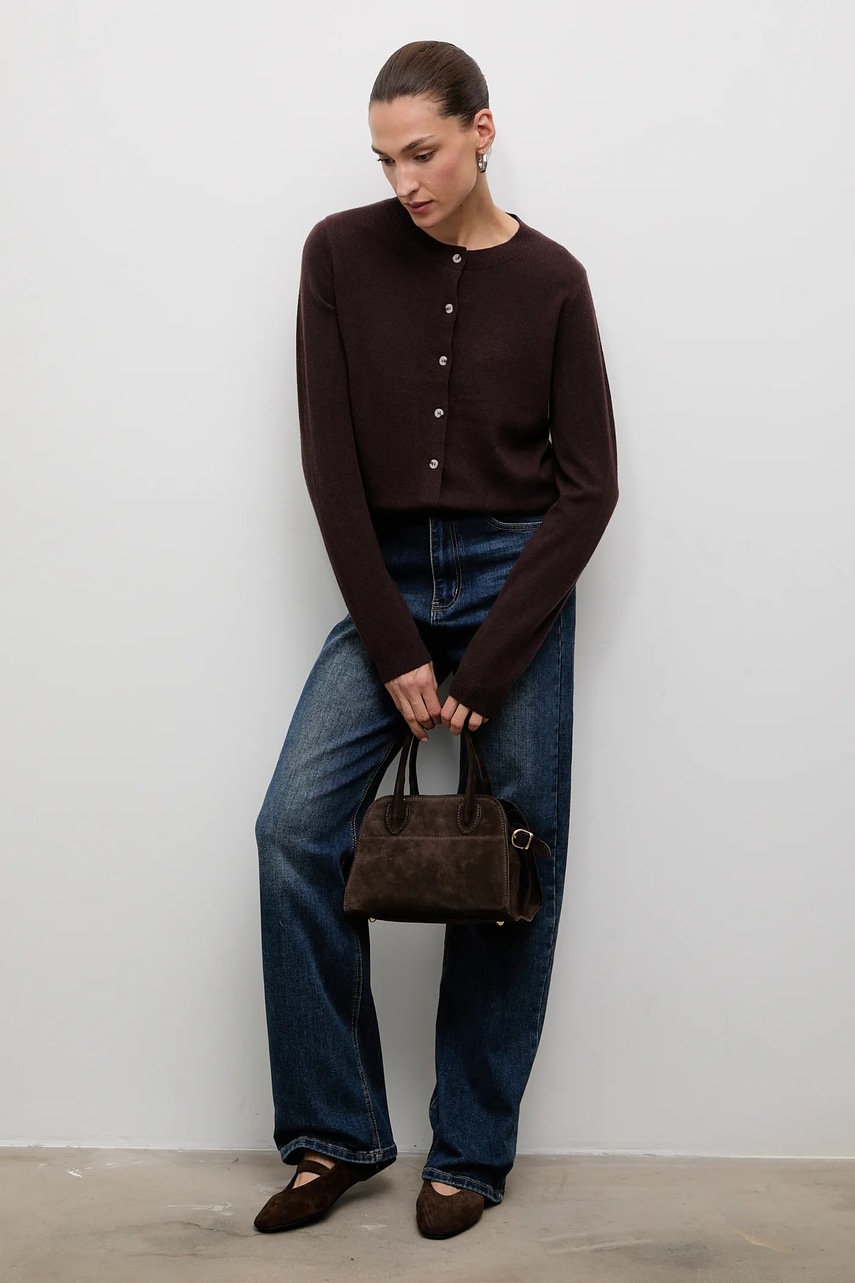 Кардиган из мериносовой шерсти Answear.LAB цвет коричневый лёгкий