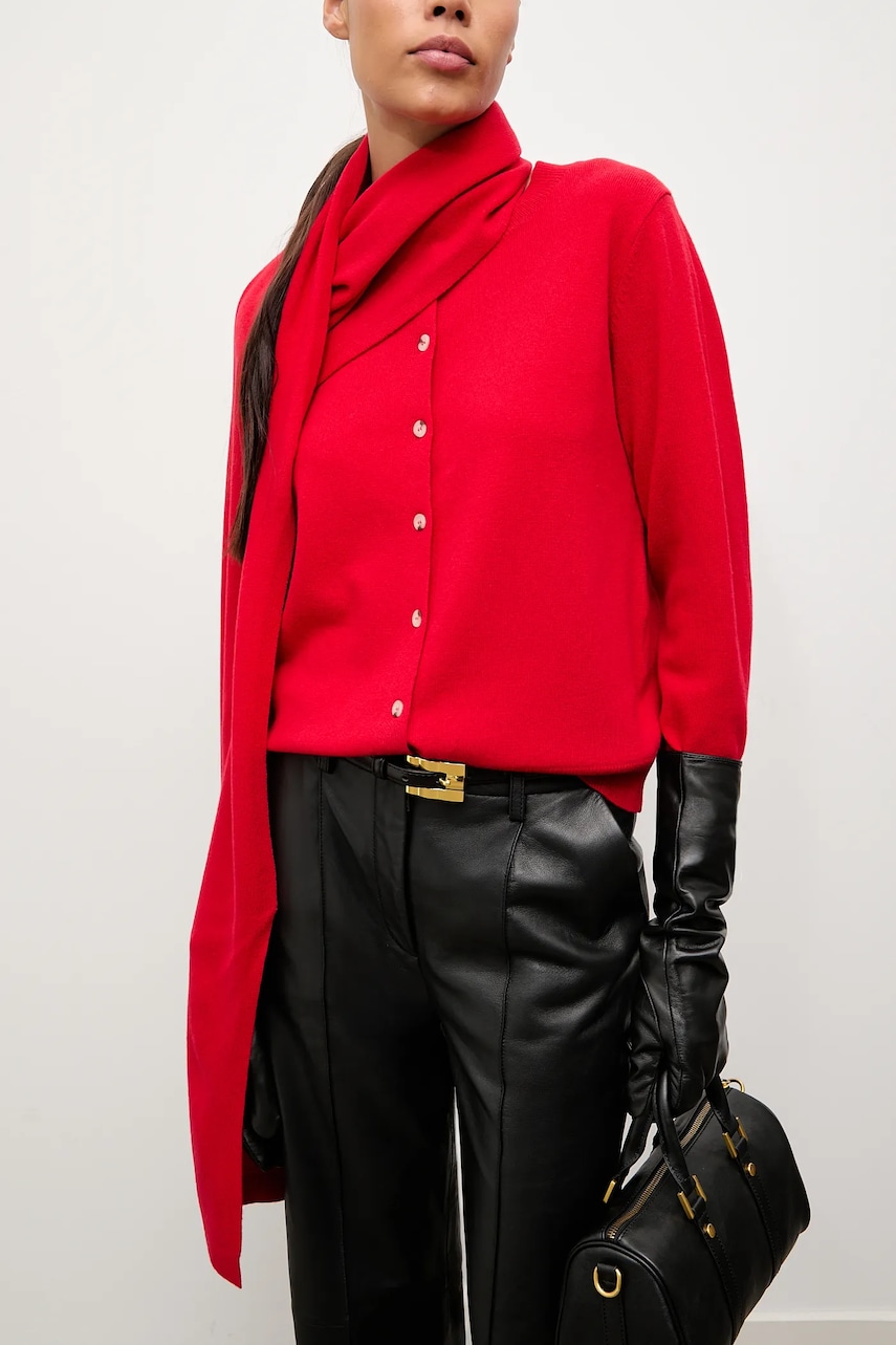 Answear.LAB ζακέτα από μαλλί μερινό με κασκόλ