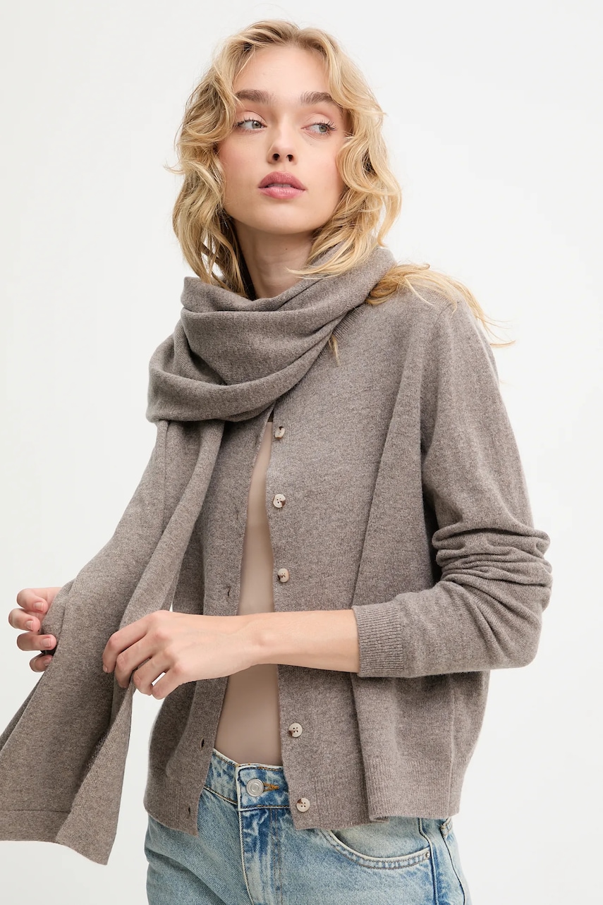 Answear.LAB cardigan din lana culoarea maro, light