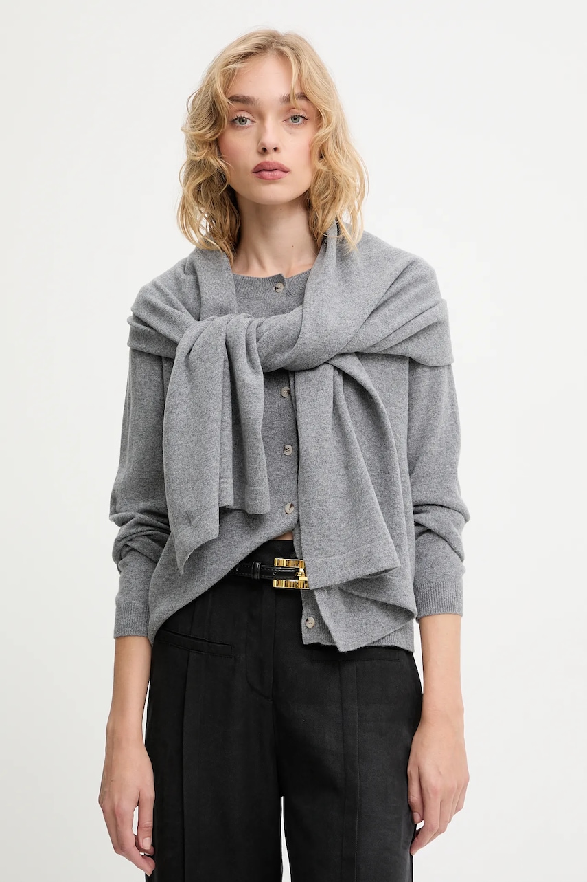 Answear.LAB cardigan din lana culoarea gri, light