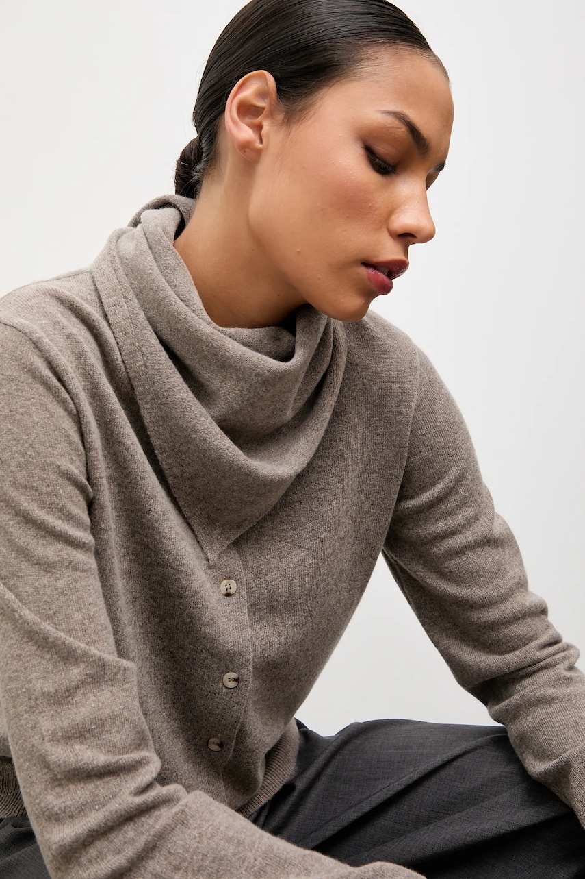 Answear.LAB cardigan din lana culoarea maro, light
