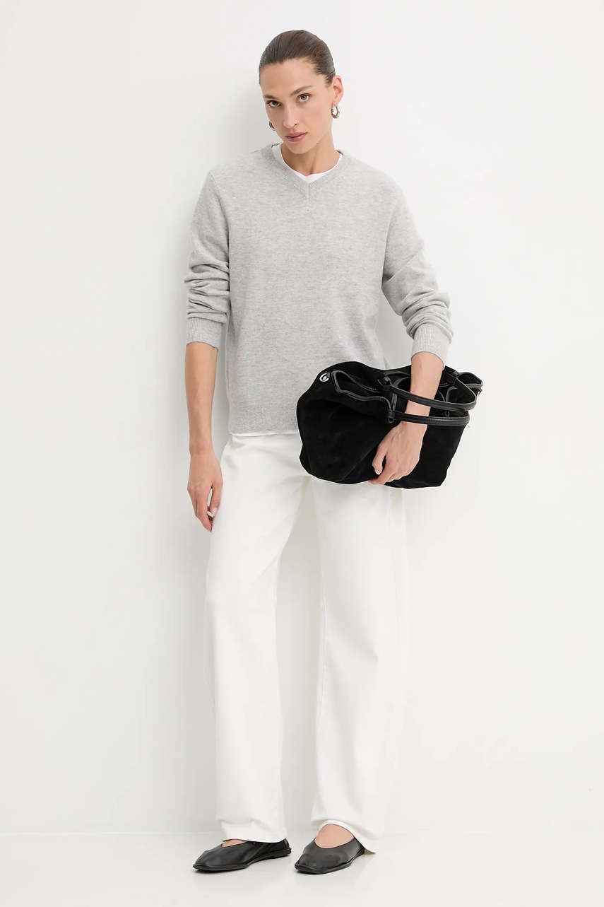 Свитер с шерсти мериноса Answear.LAB цвет серый лёгкий