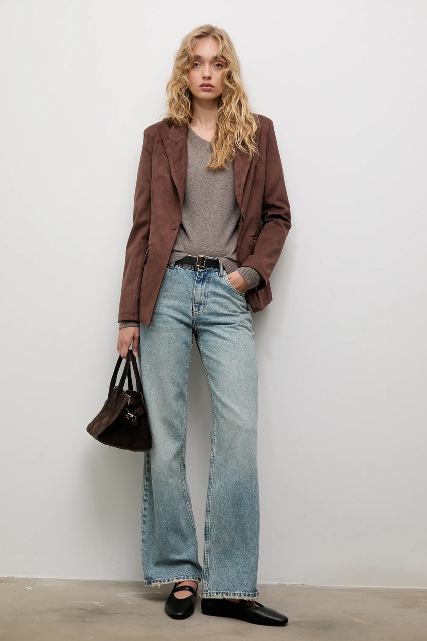 Свитер с шерсти мериноса Answear.LAB цвет коричневый лёгкий