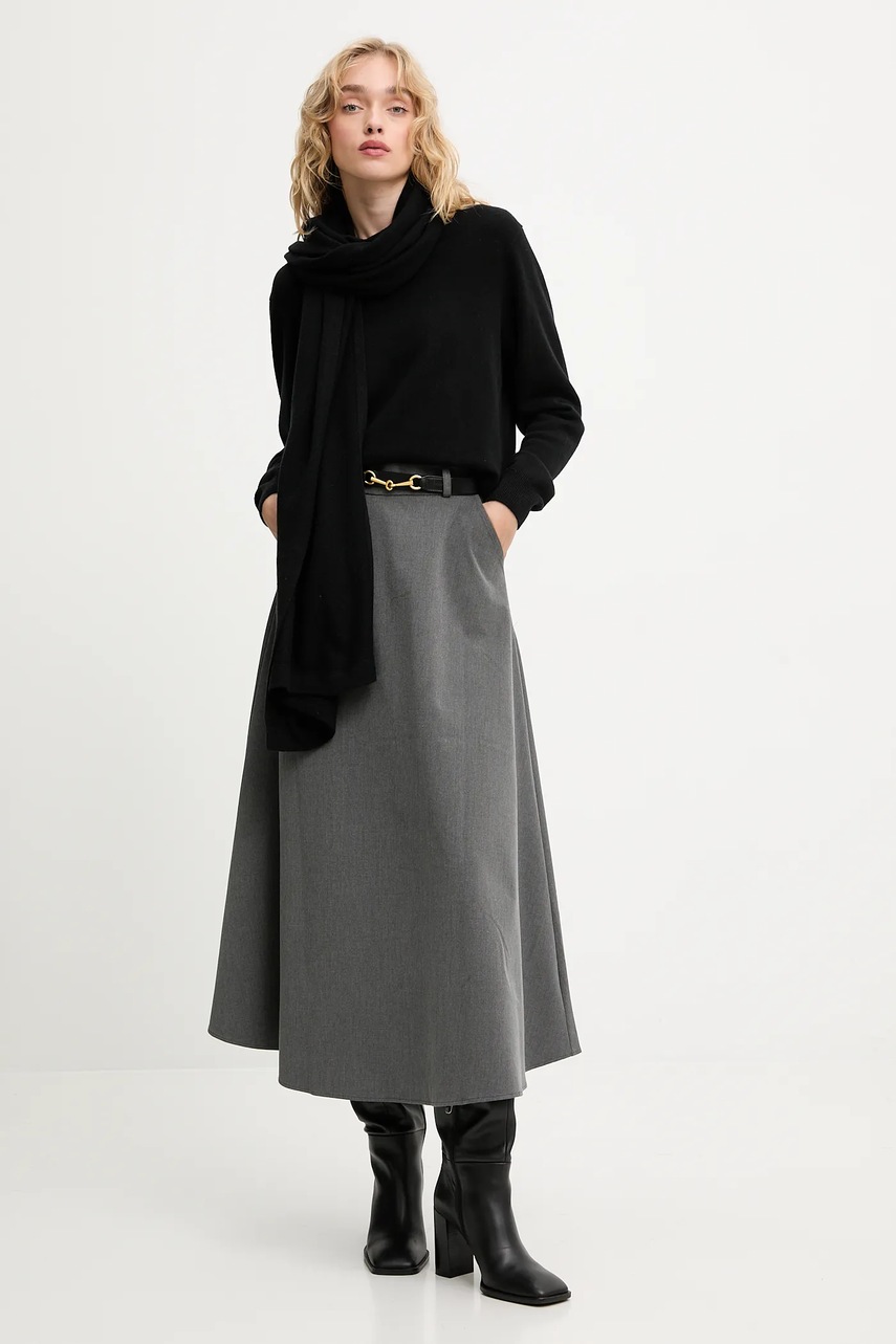 Свитер из мериносовой шерсти с шарфом Answear.LAB цвет чёрный лёгкий