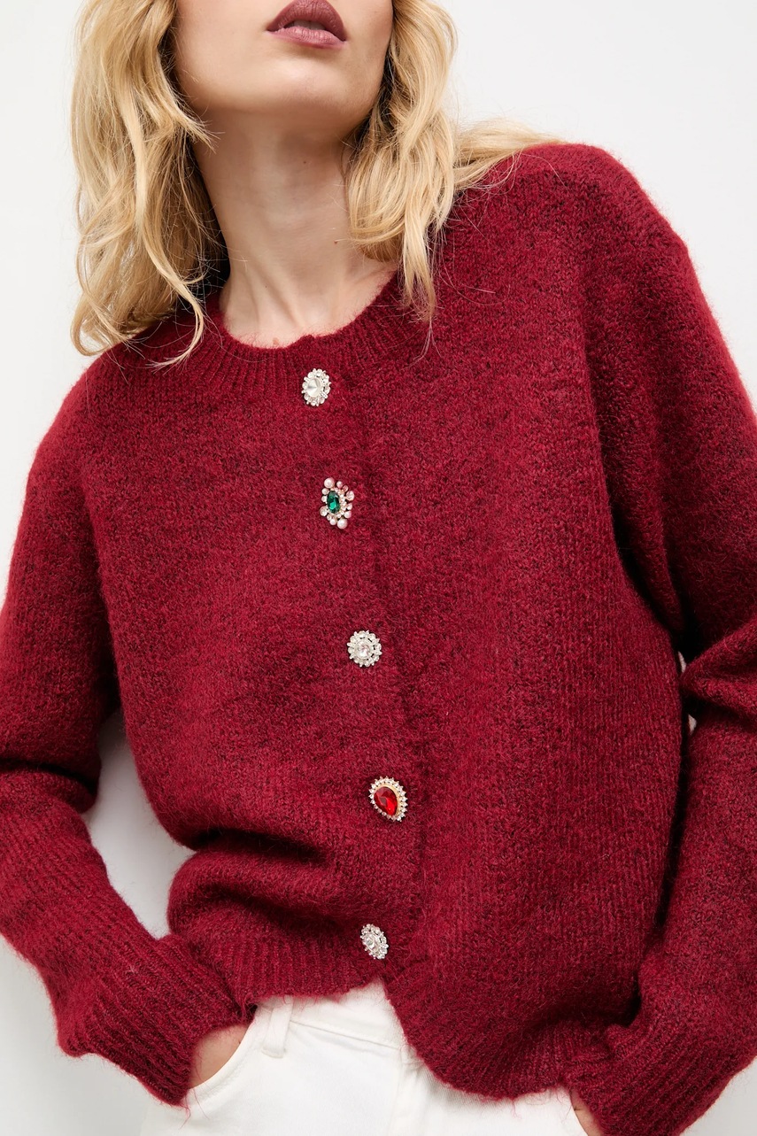 Answear.LAB pulover de lana culoarea bordo, light
