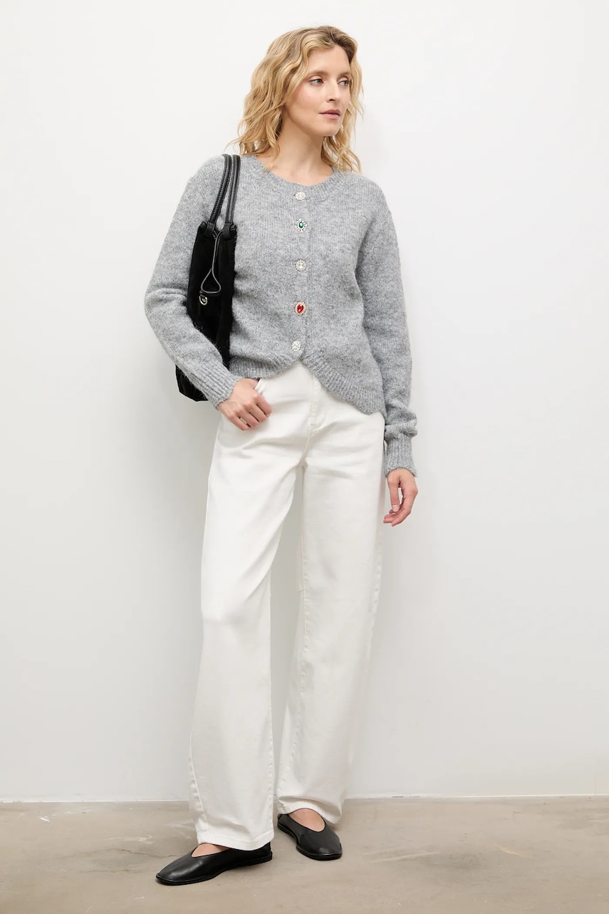 Answear.LAB cardigan de lana culoarea gri