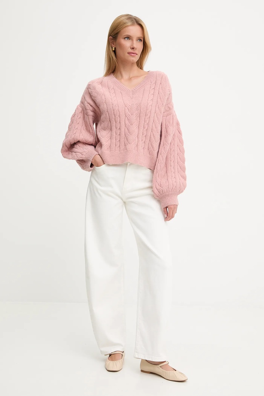 Свитер с шерстью Answear.LAB цвет розовый тёплое