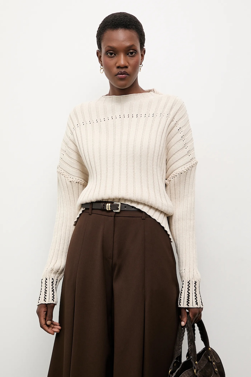 Answear.LAB sweter bawełniany damski kolor beżowy lekki