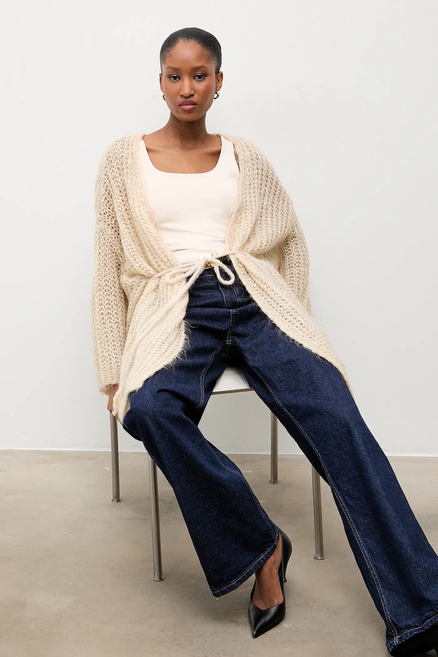 Answear.LAB cardigan din amestec de lână culoarea bej, light