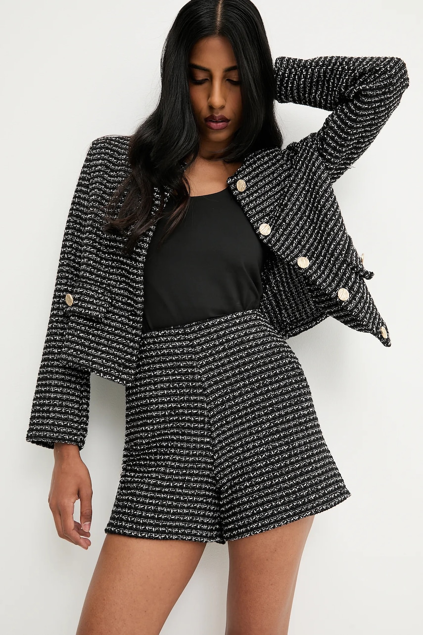 Answear.LAB pantaloni scurti culoarea negru, modelator, high waist
