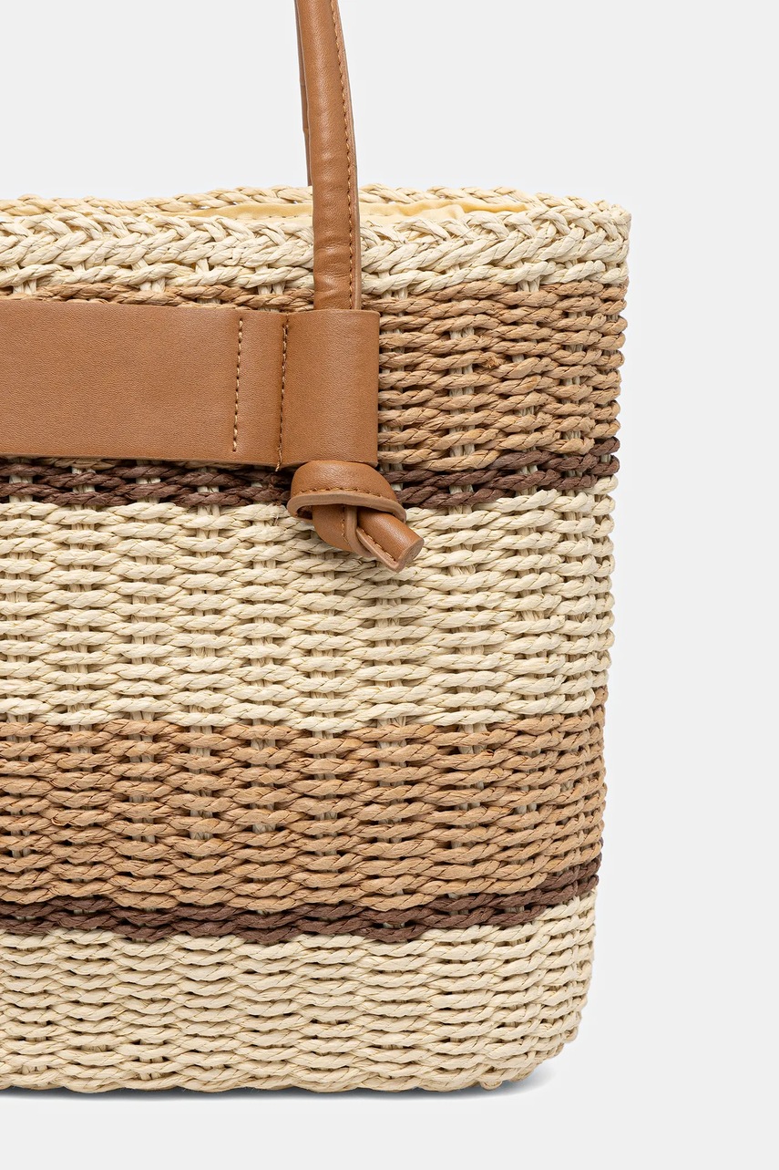 Τσάντα παραλίας Answear.LAB χρώμα: μπεζ φωτογραφία