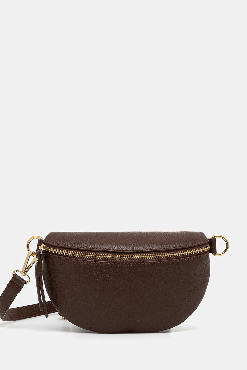Answear Lab borseta de piele culoarea maro