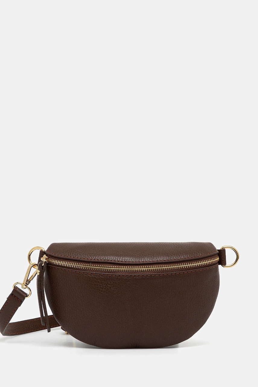 Answear Lab borseta de piele culoarea maro
