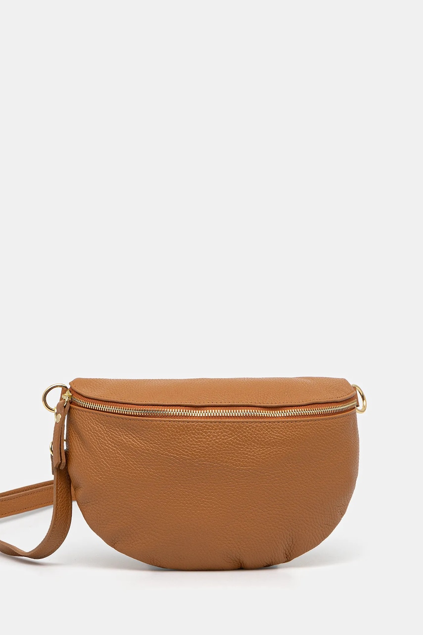 Answear Lab borseta de piele culoarea maro