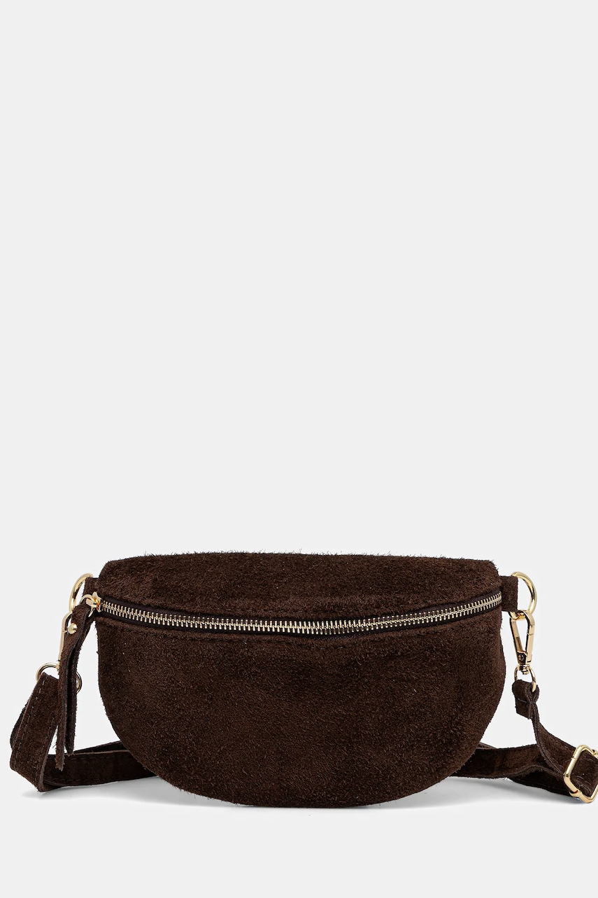 Answear Lab rinichi de piele intoarsa culoarea maro