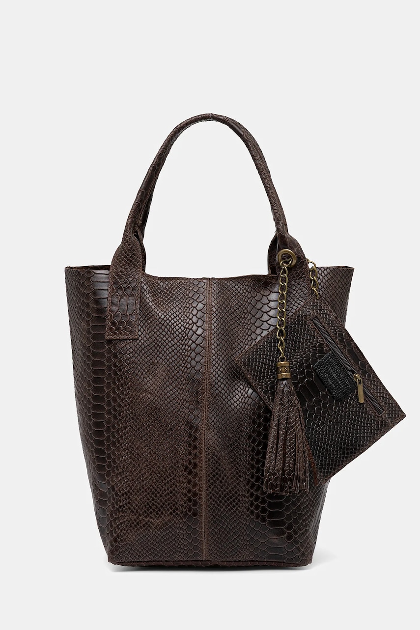 Answear Lab poseta de piele culoarea maro