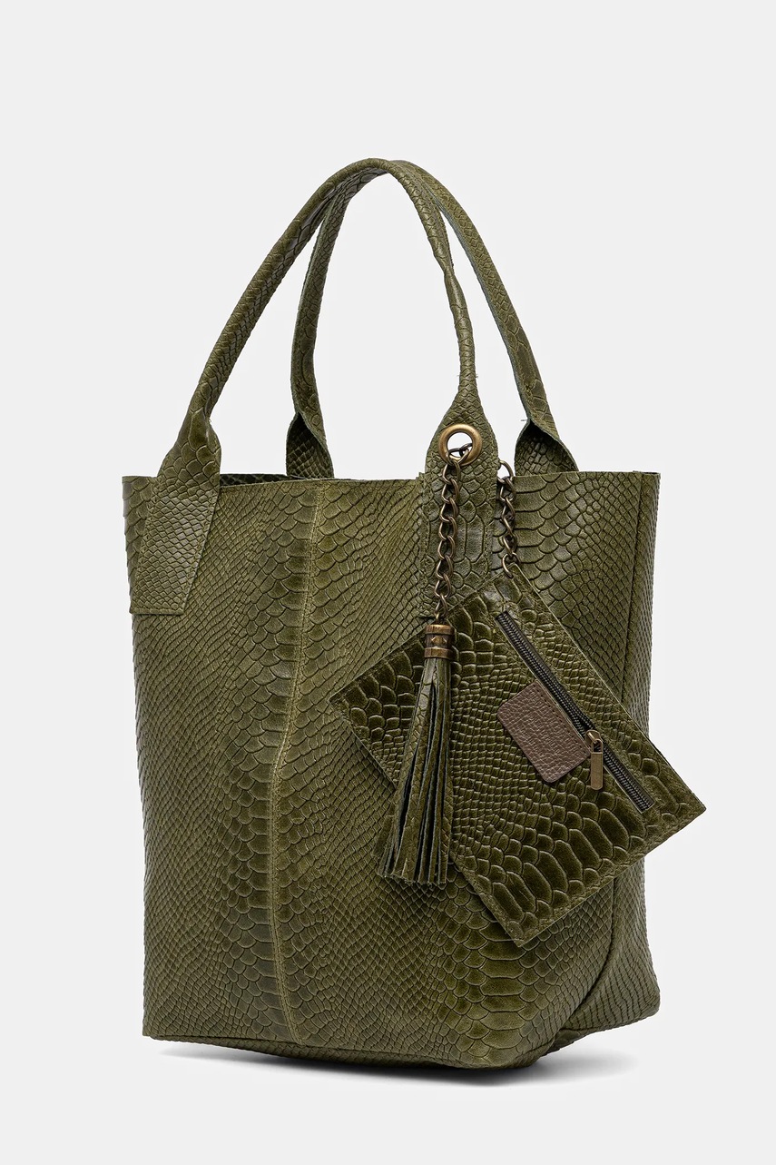 Кожаная сумочка Answear.LAB цвет зелёный