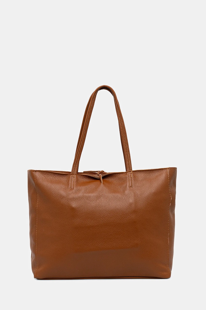 Answear Lab poseta de piele culoarea maro