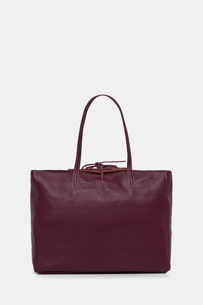 Answear Lab poseta de piele culoarea bordo