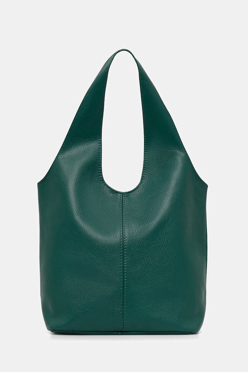 poseta de piele culoarea verde