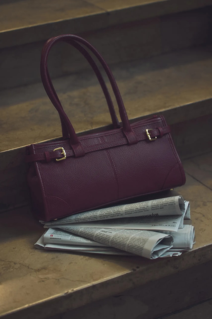 Answear.LAB poseta de piele culoarea bordo