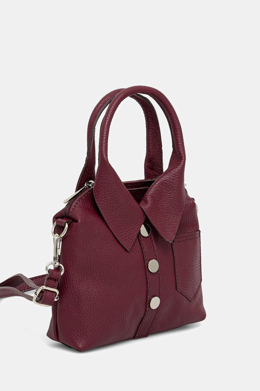 Кожаная сумочка Answear.LAB цвет бордовый Кожаная сумочка Answear.LAB цвет бордовый