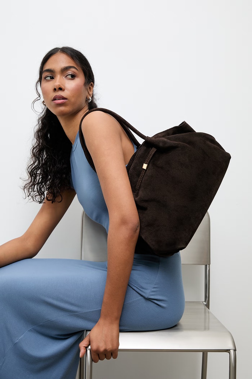 Answear.LAB geanta de mana din piele intoarsa