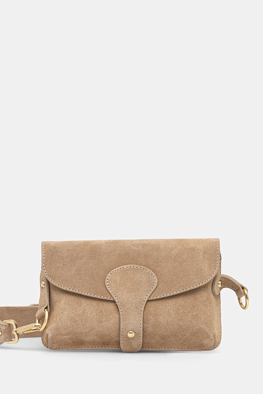 Answear.LAB geanta de mana din piele intoarsa culoarea bej