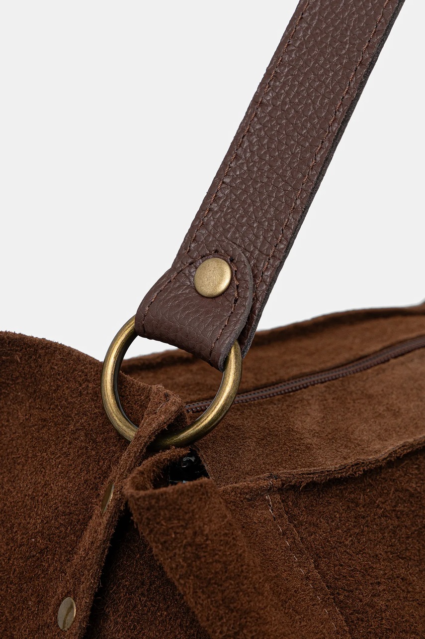 Τσάντα σουέτ Answear.LAB χρώμα: καφέ φωτογραφία