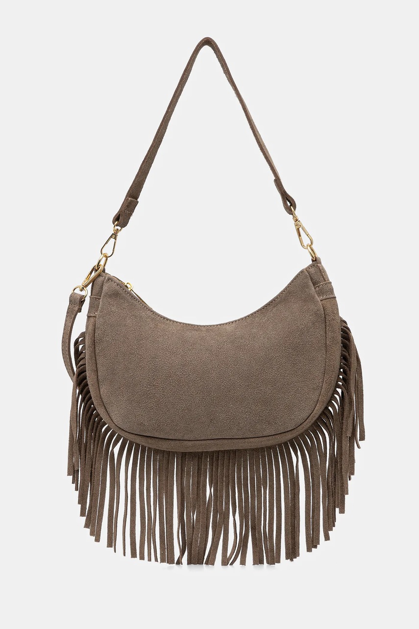 Answear.LAB geanta de mana din piele intoarsa culoarea bej