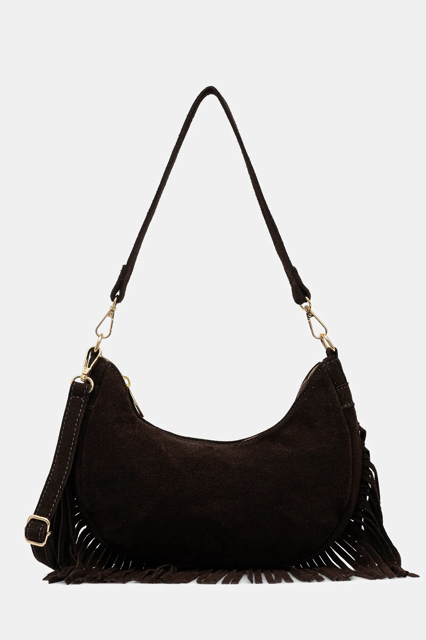 Τσάντα σουέτ Answear.LAB χρώμα: καφέ φωτογραφία