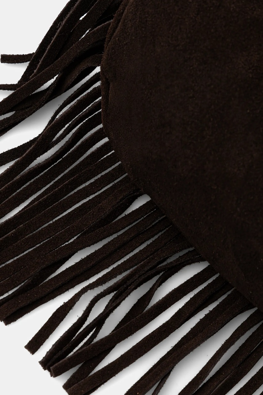 Τσάντα σουέτ Answear.LAB χρώμα: καφέ φωτογραφία