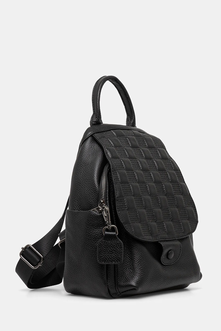 Кожаный рюкзак Answear.LAB цвет чёрный маленький однотонная