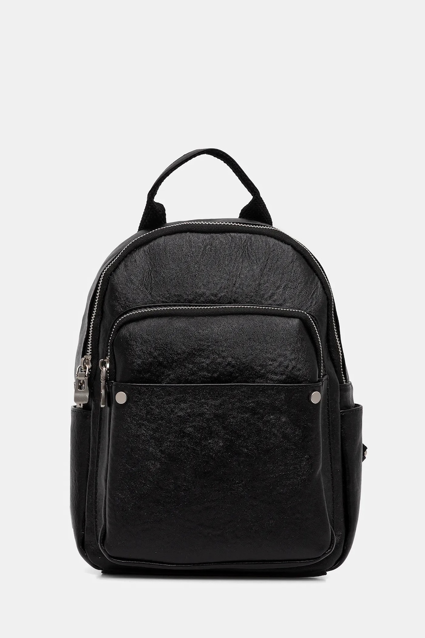 Answear.LAB ghiozdan de piele culoarea negru, mic, neted