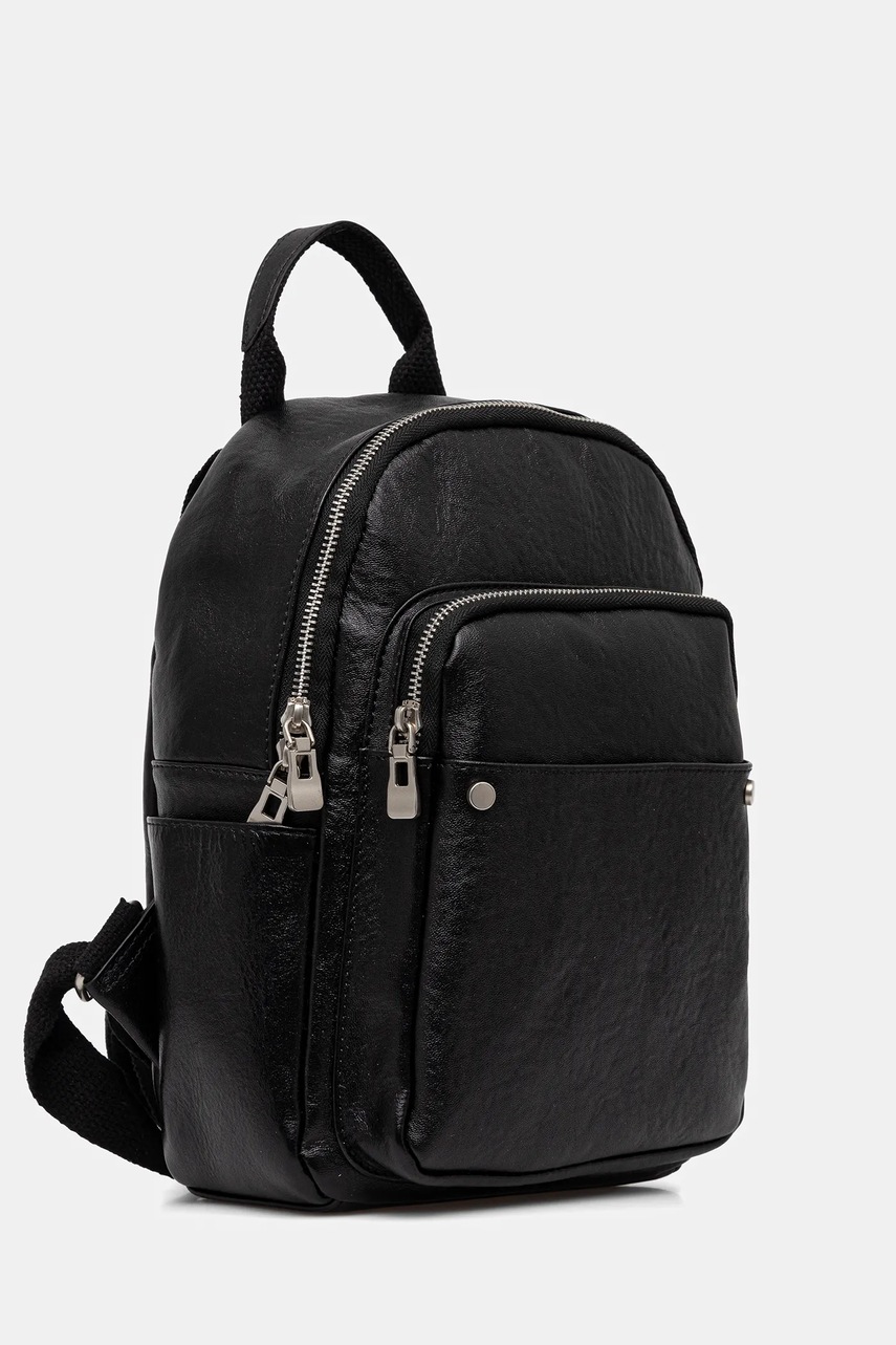 Кожаный рюкзак Answear.LAB цвет чёрный маленький однотонная