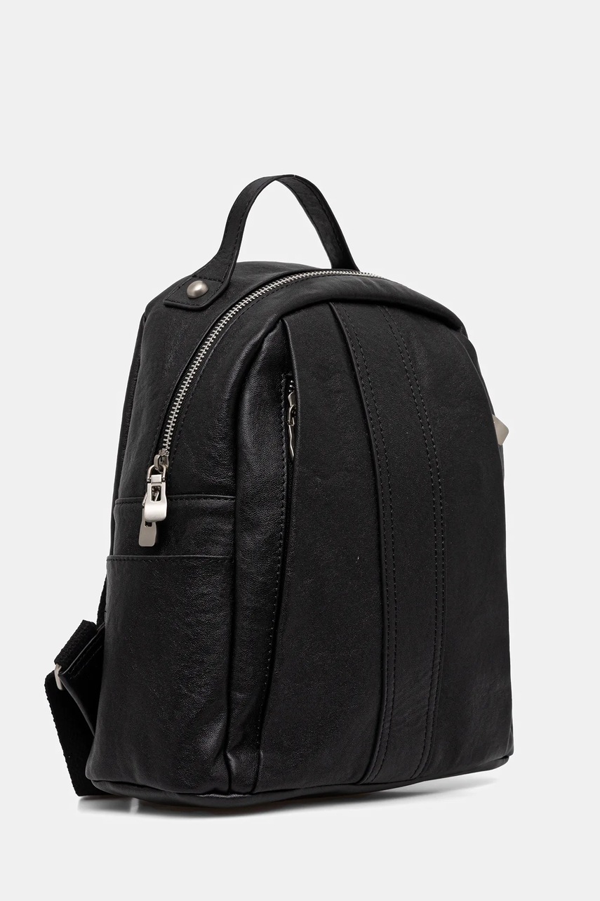 Кожаный рюкзак Answear.LAB цвет чёрный маленький однотонная
