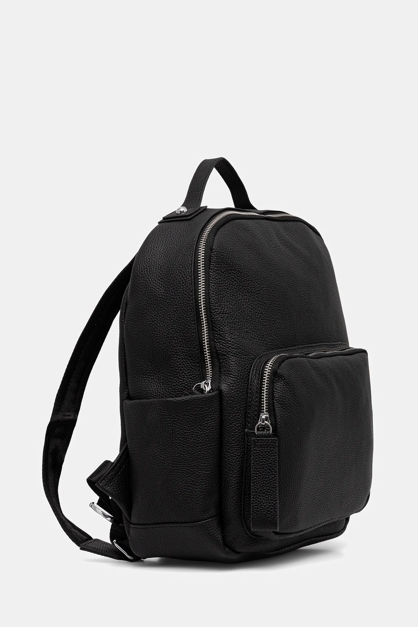 Кожаный рюкзак Answear.LAB цвет чёрный маленький однотонная